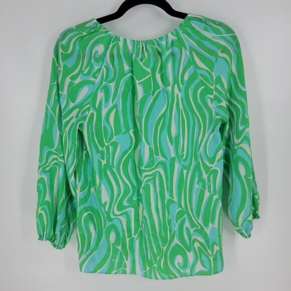Lilly Pulitzer Finders Keepers Silk Sarabeth Blouse S - Picture 7 of 10